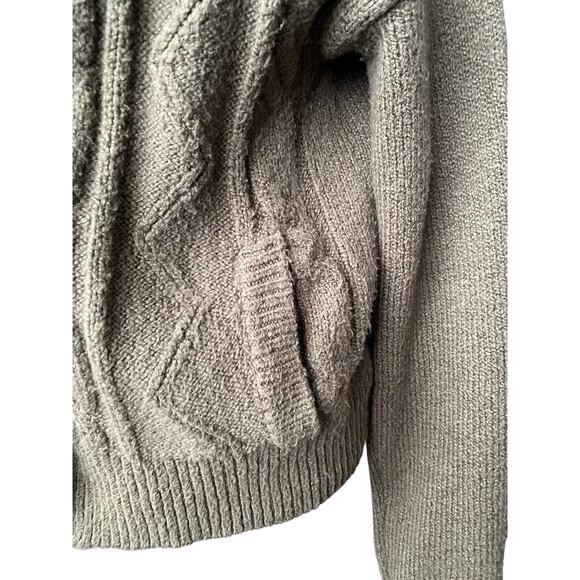 Anthropologie Pilcro cable knit shawl collar cardigan sweater olive Women S Knit - Picture 10 of 16